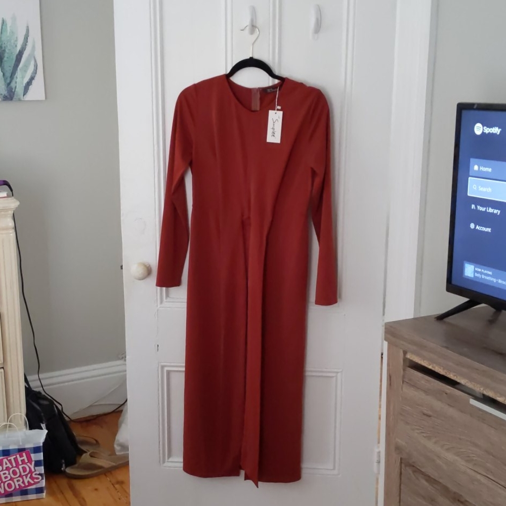 NWT burnt orange midi dress